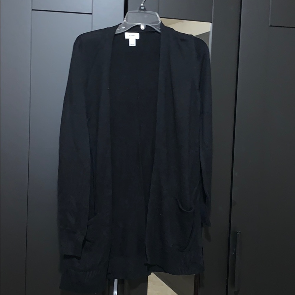 Black cardigan sweater